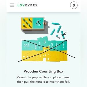 Lovevery Wooden Counting Box Replacement Parts-missing all cards and one peg